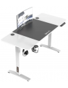 Hæve/Sænke skrivebord i aluminium og møbelplade 140 x 60 cm - Hvid