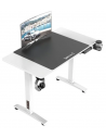 Hæve/Sænke skrivebord i aluminium og møbelplade 110 x 60 cm - Hvid