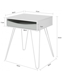 Sengebord i metal og... 2