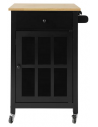 Køkkenskab eller serveringsvogn i mdf og finer 63 x 46 cm - Sort/Natur