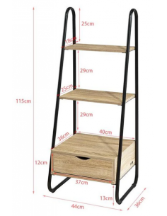 Reol i metal og møbelplade... 2