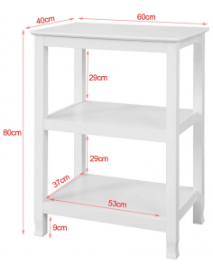 Reol i MDF H80 x B60 cm - Hvid 2