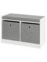 Skobænk i møbelplade og polyester H45 x B68 cm - Hvid/Grå