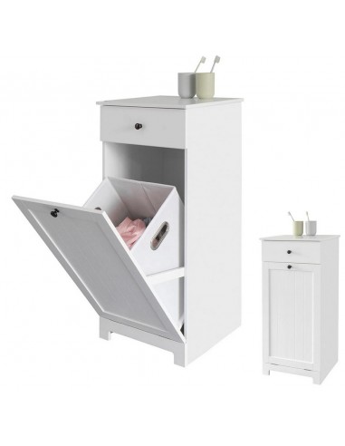 Skab med vasketøjskurv til...