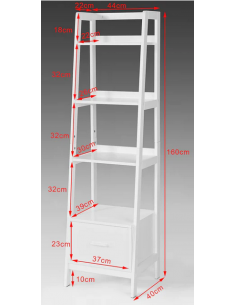 Reol i mdf H160 x B44 cm -... 2