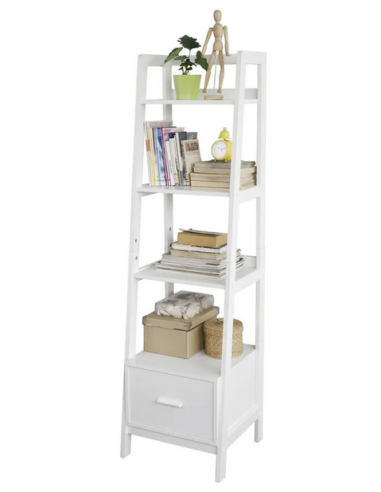 Reol i mdf H160 x B44 cm - Hvid