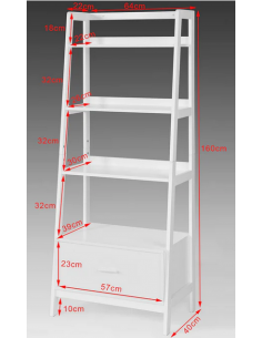 Reol i mdf H160 x B64 cm -... 2