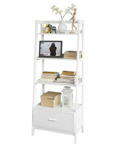 Reol i mdf H160 x B64 cm - Hvid