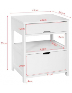 Sengebord i mdf H55 x B45 x... 2