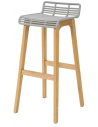 Barstol i træ og ABS H87 cm - Natur/Grå