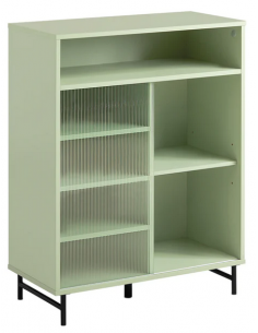 Reol i metal og møbelplade...