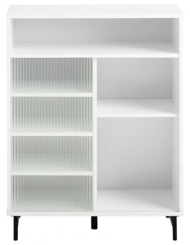 Reol i metal og møbelplade H90 x B70...