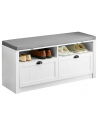 Skobænk i mdf og polyester H47 x B110 cm - Hvid/Grå