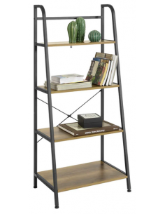 Reol i metal og møbelplade...