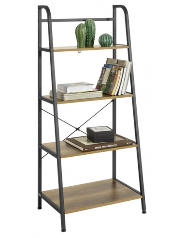 Reol i metal og møbelplade H135 x B61...