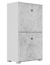 Skoskab i mdf og møbelplade H95,7 x B52,4 cm - Mat hvid/Betongrå