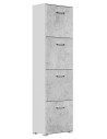 Skoskab i mdf og møbelplade H186,9 x B52,4 cm - Mat hvid/Betongrå