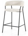 Luca barstol i metal og bouclé H90 cm - Sort/Beige