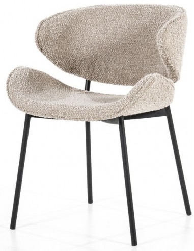 Tess spisebordsstol i metal og bouclé...