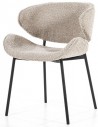 Tess spisebordsstol i metal og bouclé H72 cm - Sort/Sand