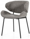 Tess spisebordsstol i metal og bouclé H72 cm - Sort/Grå