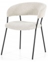Luca spisebordsstol i metal og bouclé H79 cm - Sort/Beige
