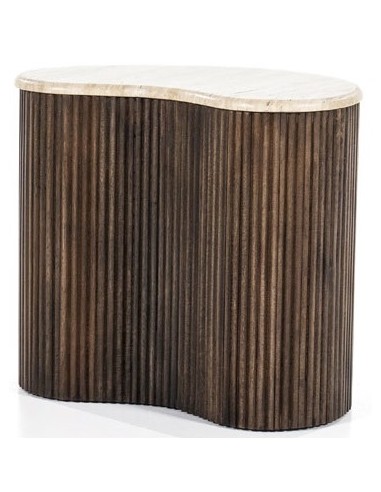 Mari sofabord i travertin og mangotræ...