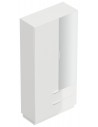 Garderobe og skoskab i mdf og møbelplade H180 x B90 cm - Mat hvid/Hvid højglans