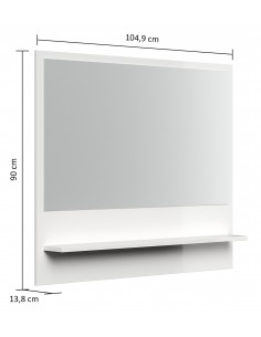 Vægspejl med hylde i mdf og... 2