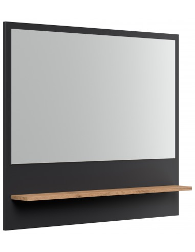 Vægspejl med hylde i mdf og glas H90...