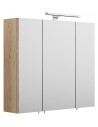 Spejlskab med 5W LED lampe i mdf og glas H62 x B70 cm - Sonoma eg