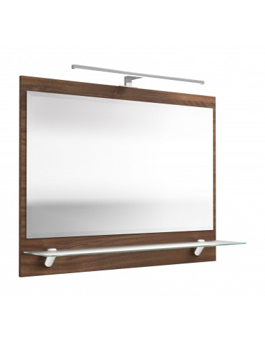 Spejl med 8W LED lampe i mdf og glas...