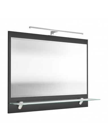 Spejl med 8W LED lampe i mdf og glas...