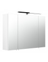 Spejlskab med 8W LED lampe i mdf og glas H62 x B90 cm - Hvid højglans