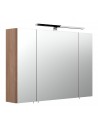 Spejlskab med 8W LED lampe i mdf og glas H62 x B90 cm - Valnød
