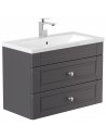 Portus Cottage komplet badmiljø i mdf og keramik H52,5 x B71 cm - Antracit højglans