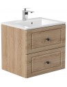 Homeline Cottage komplet badmiljø i mdf og mineralsten H55,6 x B61,5 cm - Sonoma eg