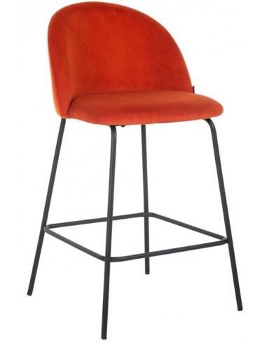 Alyssa barstol i metal og velour H93...