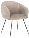 Avanti spisebordsstol i metal og velour H80 cm - Sort/Khaki