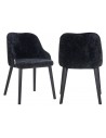Twiggy spisebordsstol i træ og chenille H80 cm - Sort/Sort