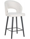 Savoy barstol i træ og bouclé H100 cm - Sort/Hvid