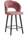 Savoy barstol i træ og chenille H100 cm - Sort/Rosa