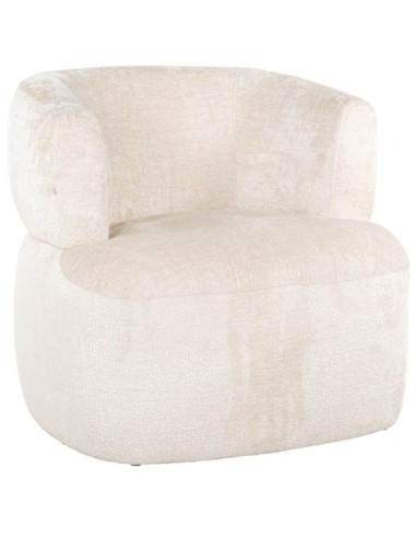 Donna lænestol i chenille H79 cm - Hvid
