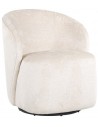 Sofia rotérbar lænestol i chenille H76 cm - Hvid