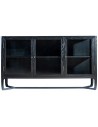 Monfort sideboard i ask træ og glas B160 cm - Sort