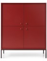 Mono highboard i metal og møbelplade H125 x B103 cm - Sort/Bordeaux