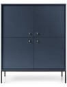 Mono highboard i metal og møbelplade H125 x B103 cm - Sort/Navy