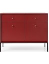 Mono sideboard i metal og møbelplade H83 x B103 cm - Sort/Bordeaux