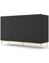 Diuna sideboard i metal og møbelplade H90 x B145 cm - Guld/Mat sort