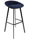 Lily barstol i teddy polyester H87 cm - Sort/Mørkeblå